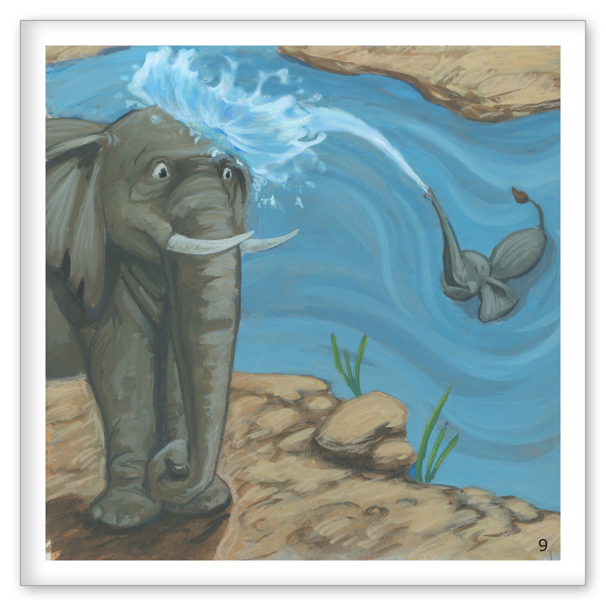 Baby Elephant Goes for a Swim