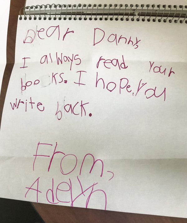 Handwritten note from Adelyn