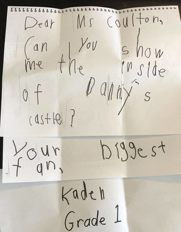 Handwritten note from Kaden